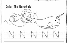 Free Letter N Tracing Worksheet (Printable) Mermaid Themed - Sly Spoon within Letter Nn Tracing Worksheets