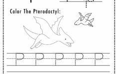 Free Letter P Tracing Worksheet (Printable) Dinosaur Themed - Sly for Tracing Letter P Worksheets For Preschool