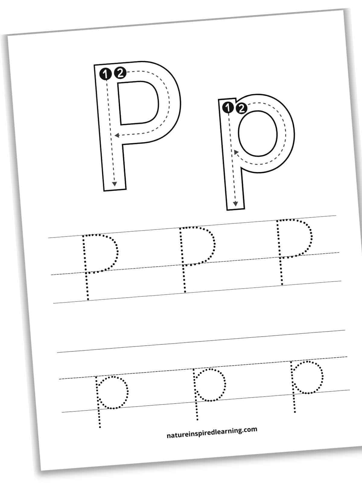 Free Letter P Tracing Worksheets - Nature Inspired Learning with regard to Free Printable Letter P Tracing Worksheets