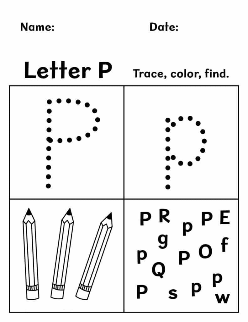 Free Letter P Worksheets For Preschool ⋆ The Hollydog Blog intended for Letter P Tracing Worksheets For Preschool