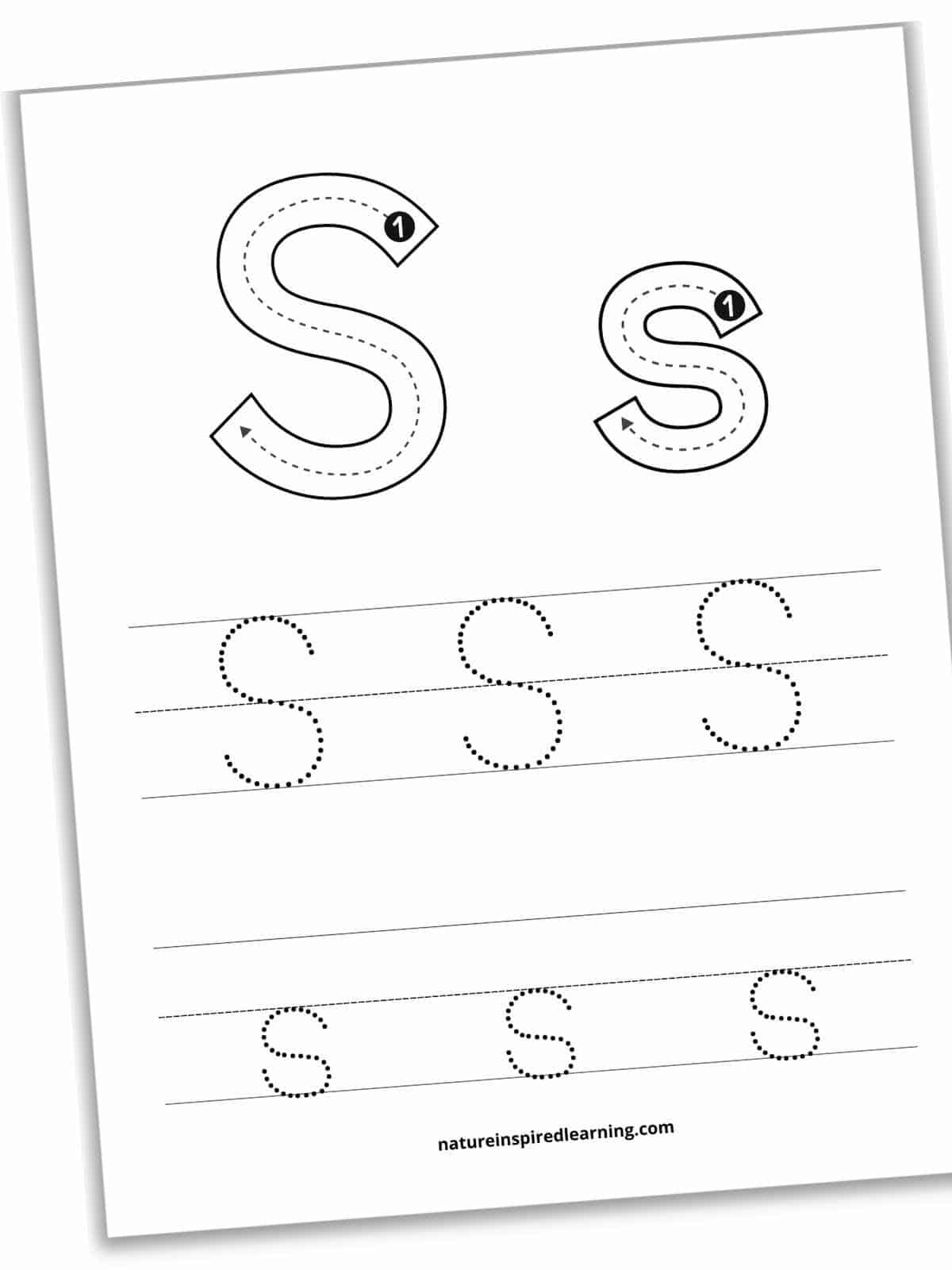 Free Letter S Tracing Worksheets - Nature Inspired Learning regarding Letter S Tracing Worksheets
