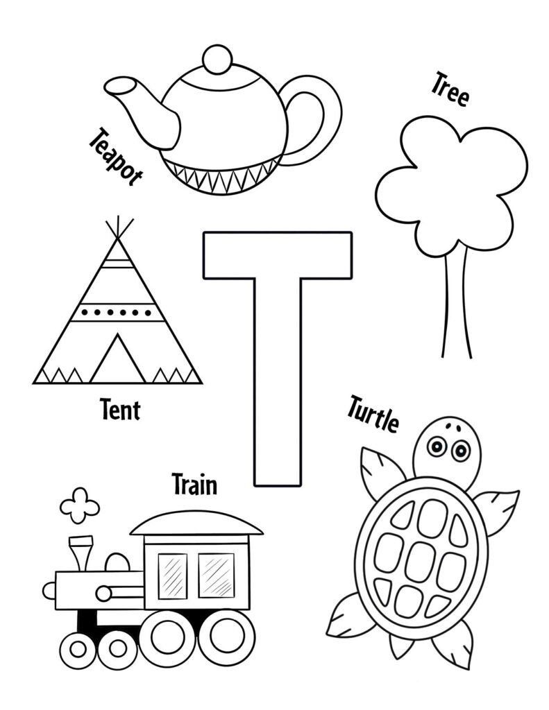 Free Letter T Worksheets For Preschool ⋆ The Hollydog Blog in Tracing Coloring Letter T Worksheets