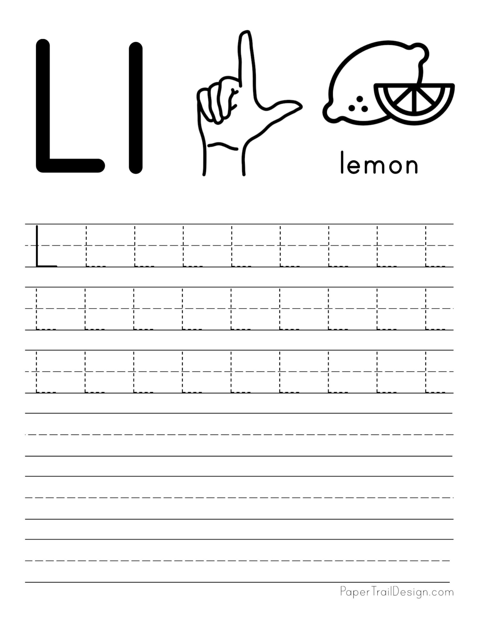 Free Letter Tracing Worksheets - Paper Trail Design in Letter Ll Tracing Worksheets
