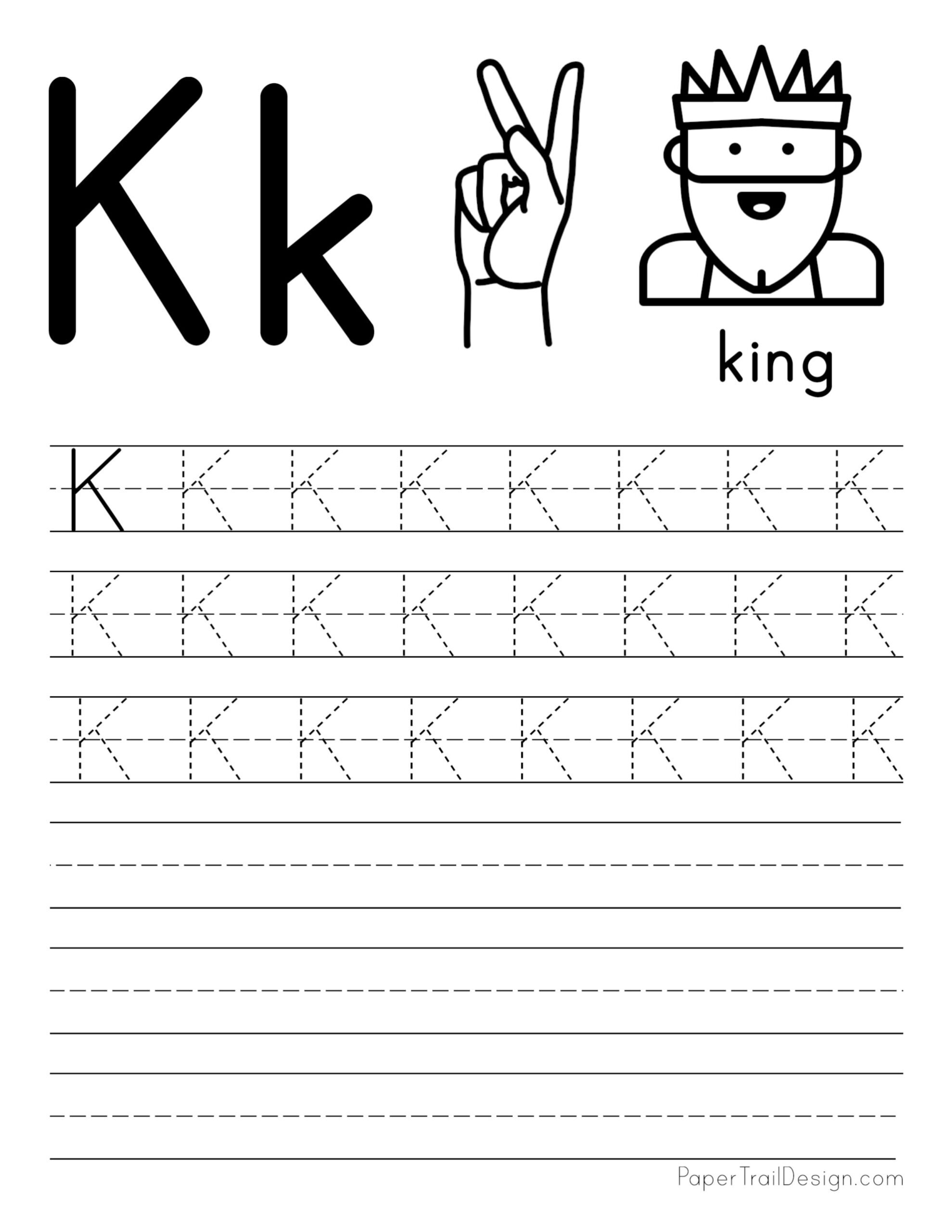 Free Letter Tracing Worksheets - Paper Trail Design with regard to Capital Letter K Tracing Worksheets