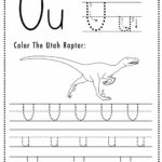 Free Letter U Tracing Worksheet (Printable) Dinosaur Themed   Sly With Regard To Letter Uu Tracing Worksheets
