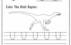 Free Letter U Tracing Worksheet (Printable) Dinosaur Themed – Sly with regard to Tracing Letter U Worksheets For Preschool