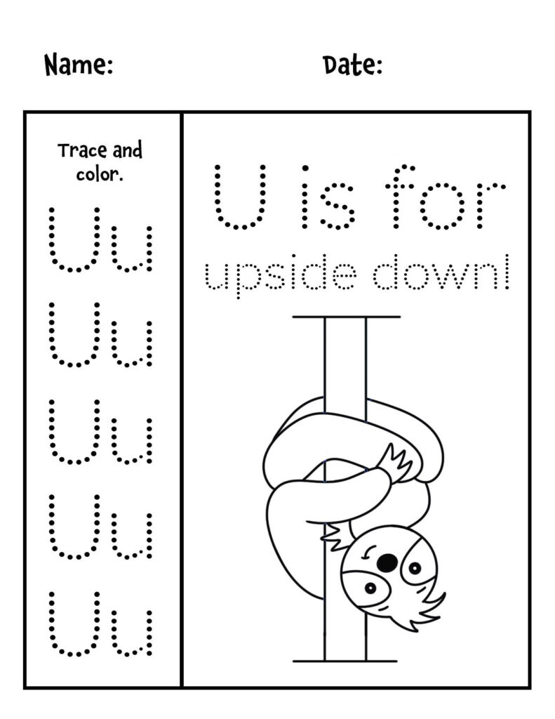 Free Letter U Worksheets For Preschool ⋆ The Hollydog Blog with regard to Letter U Tracing Worksheet Free