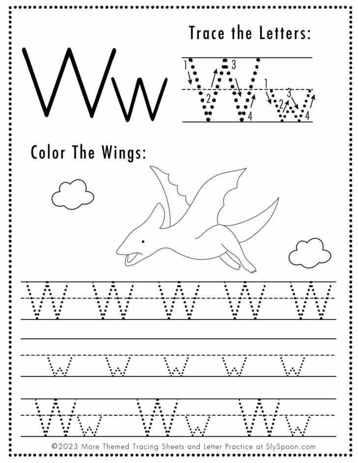Letter Ww Tracing Worksheets
