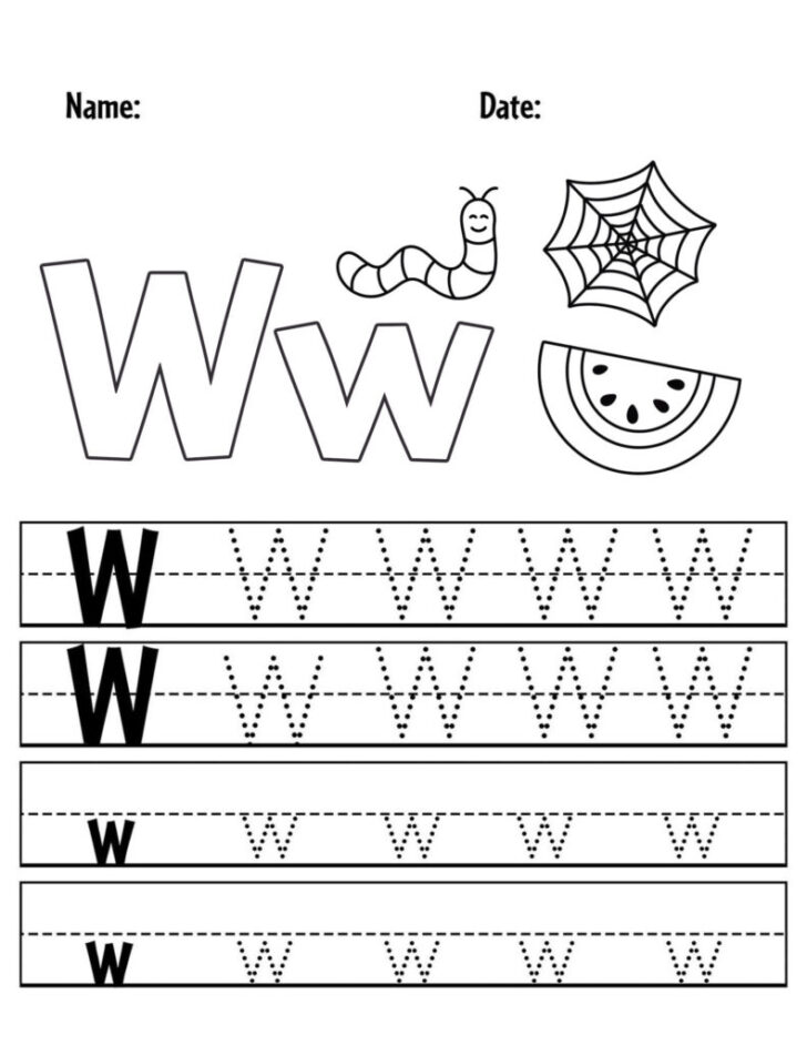 Letter W Tracing Worksheets Free