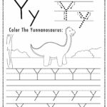 Free Letter Y Tracing Worksheet (Printable) Dinosaur Themed   Sly Regarding Letter Y Tracing Worksheets Preschool