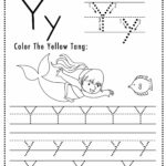 Free Letter Y Tracing Worksheet (Printable) Mermaid Themed   Sly Spoon With Letter Tracing Worksheets Y