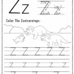 Free Letter Z Tracing Worksheet (Printable) Dinosaur Themed   Sly With Letter Z Tracing Worksheet