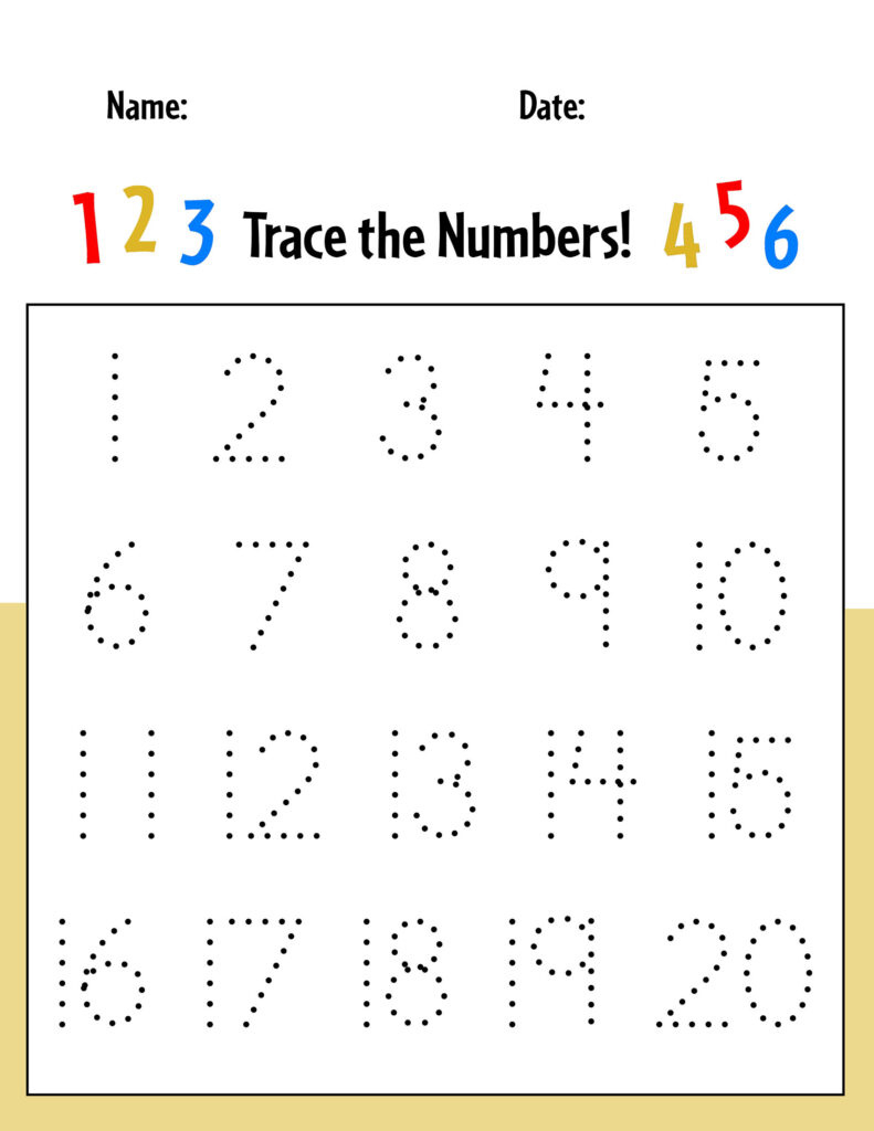 Free Numbers 1-20 Tracing Worksheets! ⋆ The Hollydog Blog inside Letter Tracing Worksheets 1 20