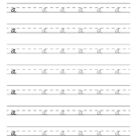 Free Printable Cursive Alphabet Practice Sheets: Lowercase A With Free Cursive Lowercase Letter Tracing Worksheets