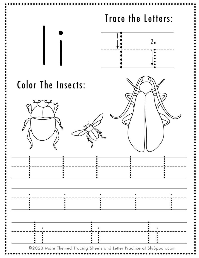 Free Printable Halloween Themed Letter I Tracing Worksheet! - Sly throughout Letter I Tracing Worksheet