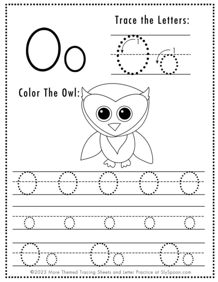 Letter O Tracing Worksheets For Kindergarten