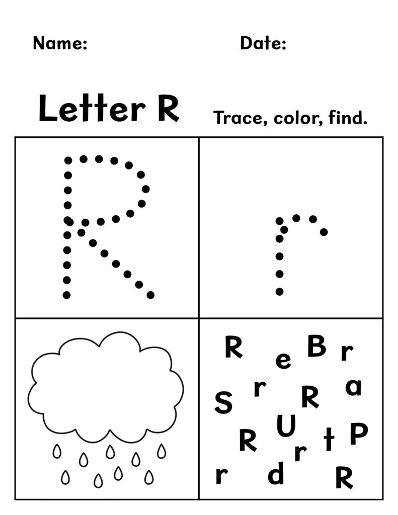 Free Printable Letter R Worksheets For Preschool ⋆ The Hollydog Blog inside Letter R Tracing Worksheets For Preschool