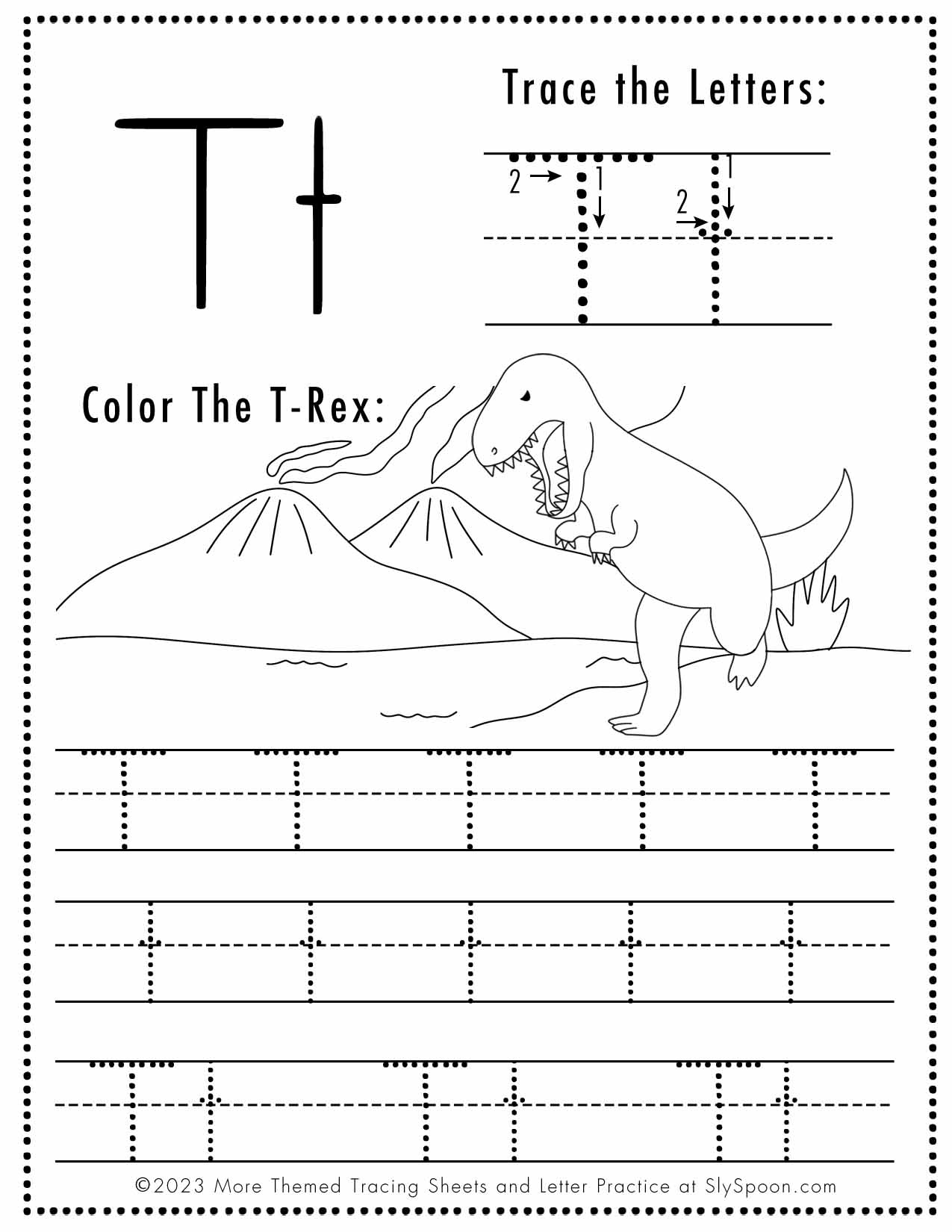 Free Printable Letter T Worksheets! - Sly Spoon with Free Printable Letter T Tracing Worksheets