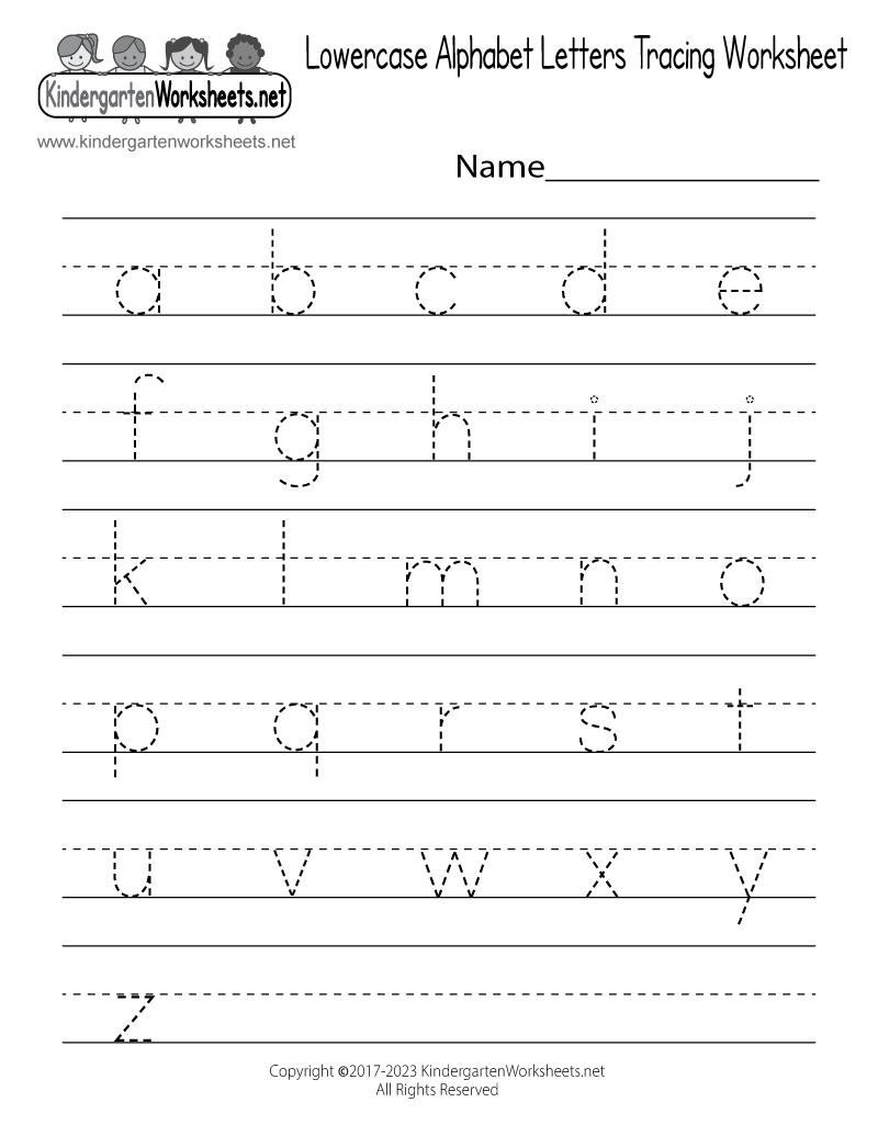 Free Printable Lowercase Alphabet Letters Tracing Worksheet with Letter Tracing Free Worksheets