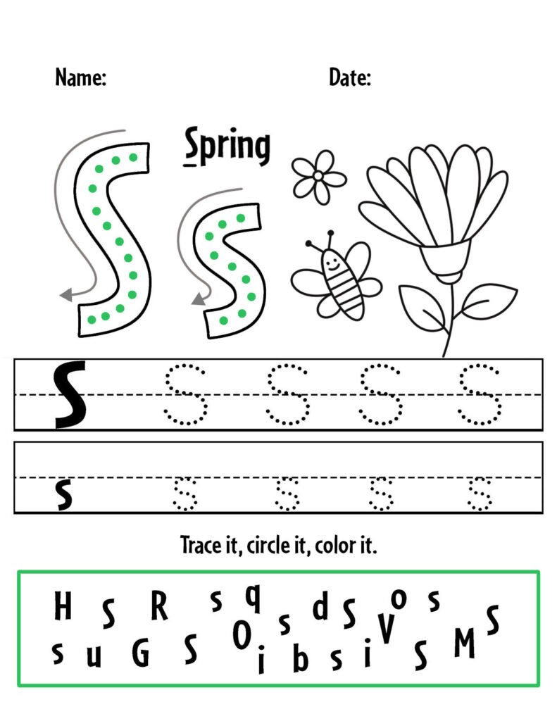 Free Spring Worksheets For Preschool! ⋆ The Hollydog Blog within Spring Letter Tracing Worksheets