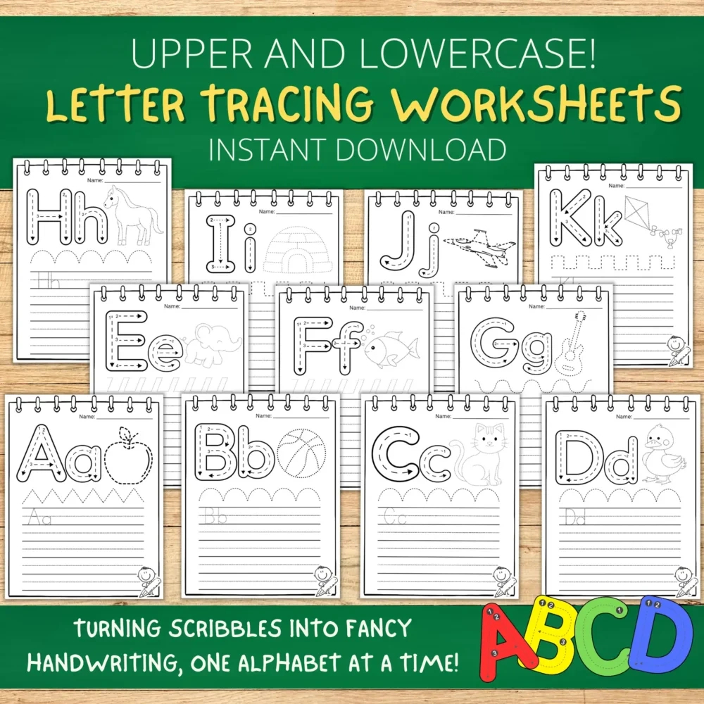 Fun Alphabet Tracing Printable Worksheet Book – Simple Mom Project in Letter Tracing Worksheets Book