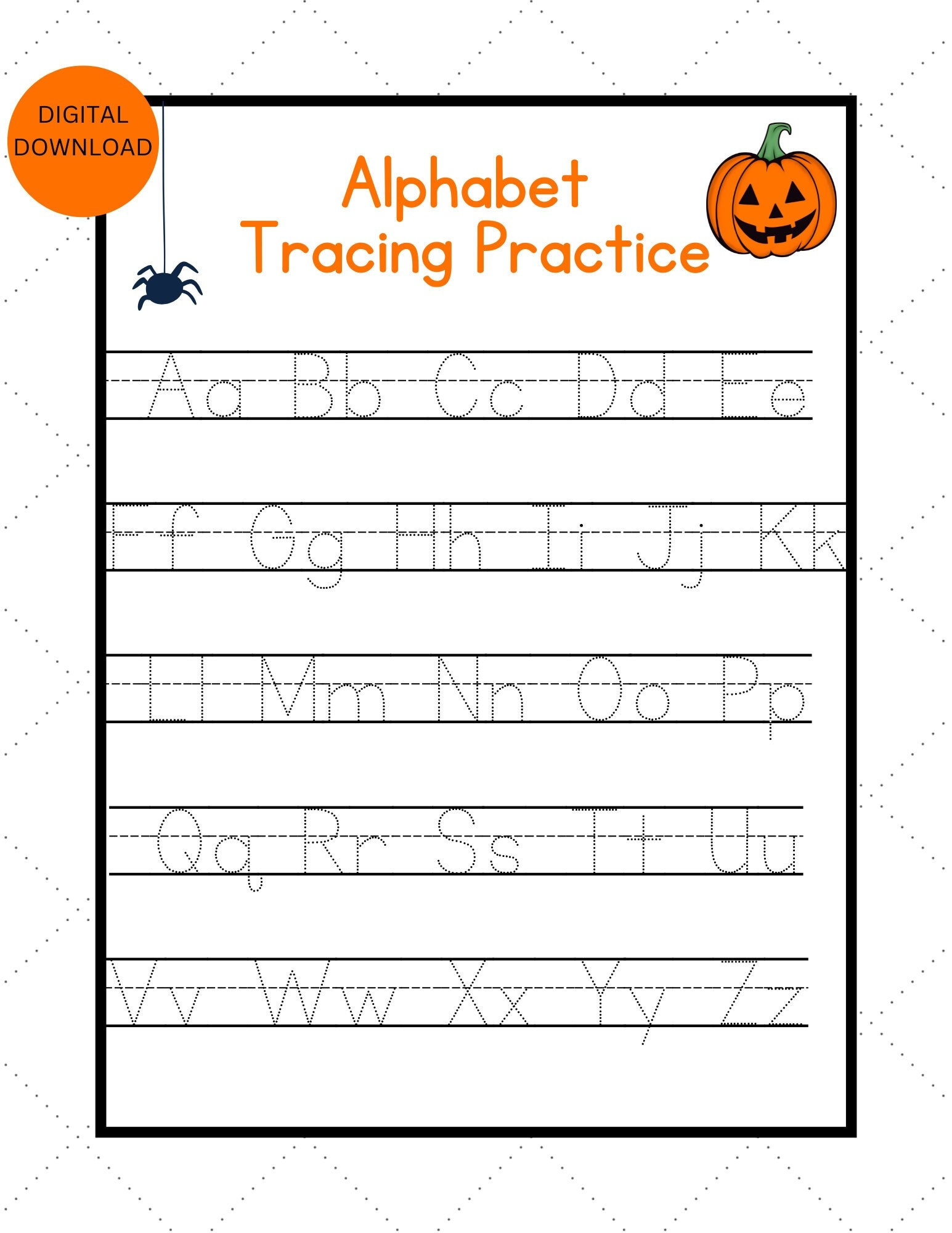 Halloween Alphabet Tracing Worksheets, A-Z, Abc Tracing Worksheet with Halloween Letter Tracing Worksheets