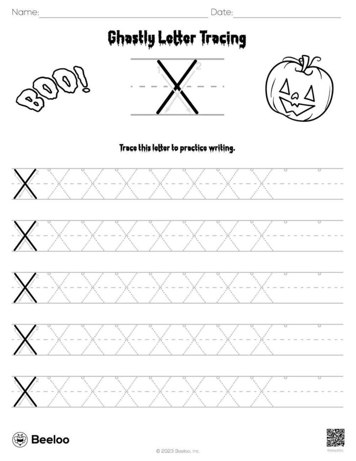 Halloween Letter Tracing Worksheets