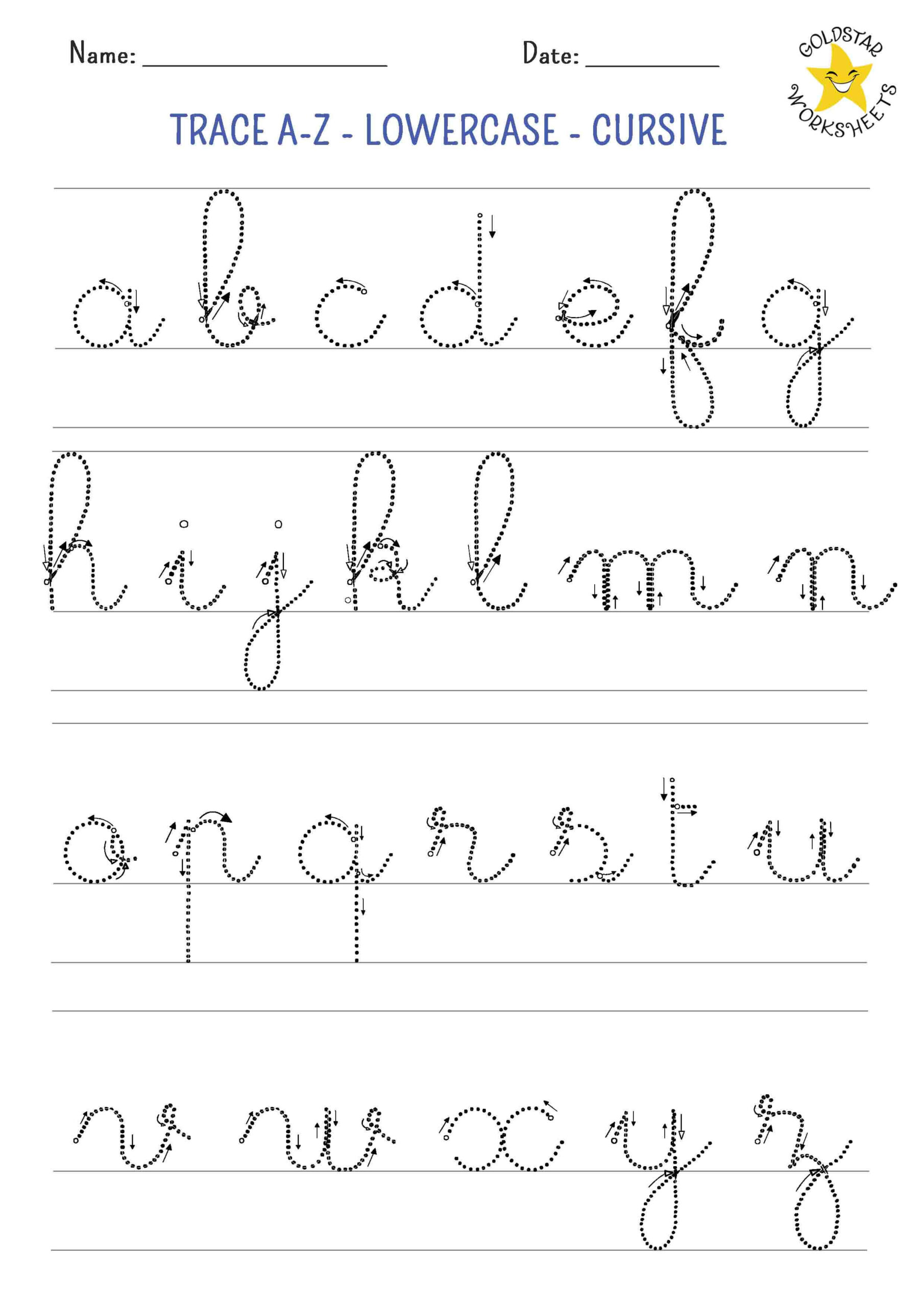 Learn Flowing Lowercase Cursive With Fun Tracing Sheets intended for Free Cursive Lowercase Letter Tracing Worksheets