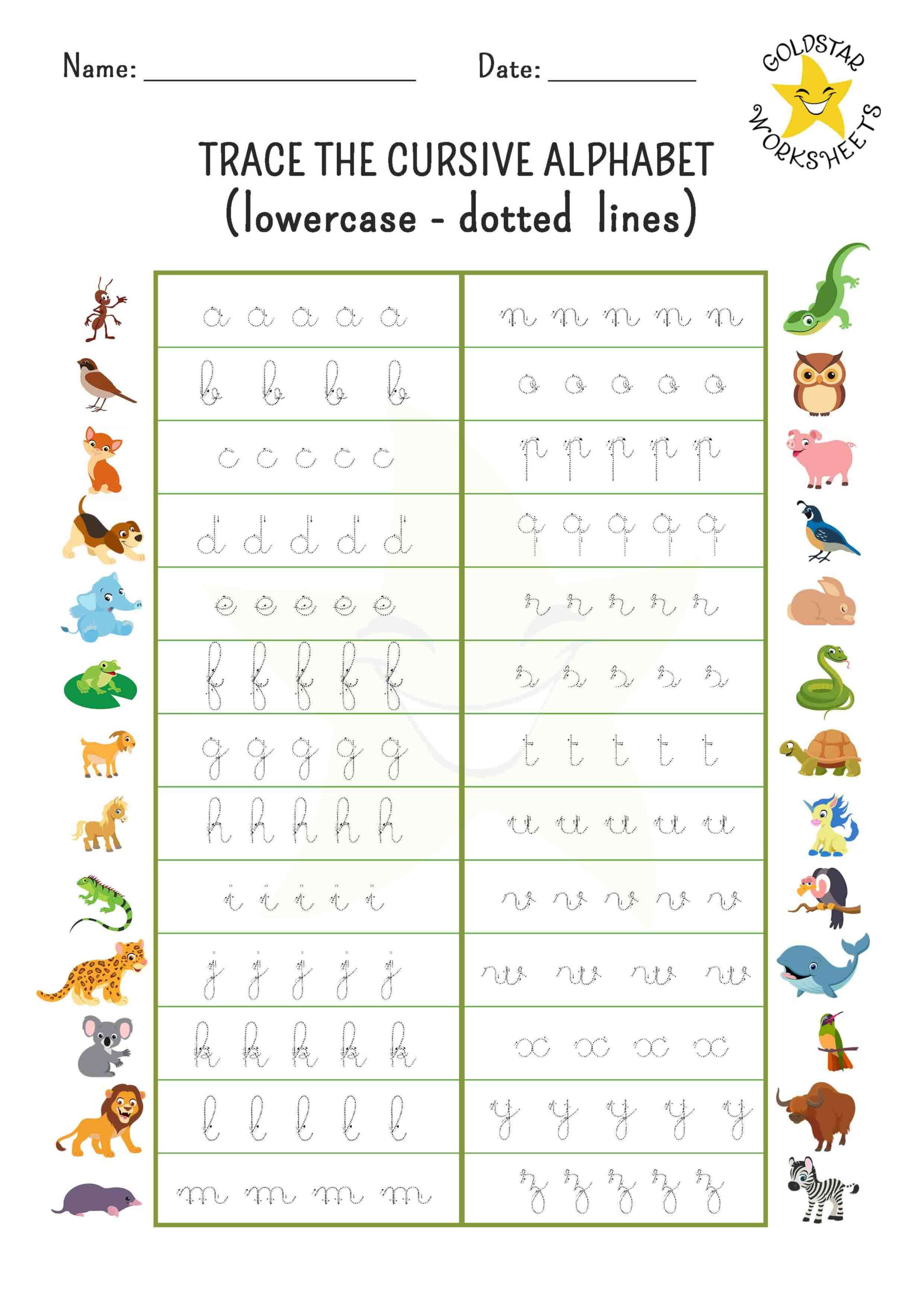 Learn Flowing Lowercase Cursive With Fun Tracing Sheets throughout Cursive Lowercase Letter Tracing Worksheets