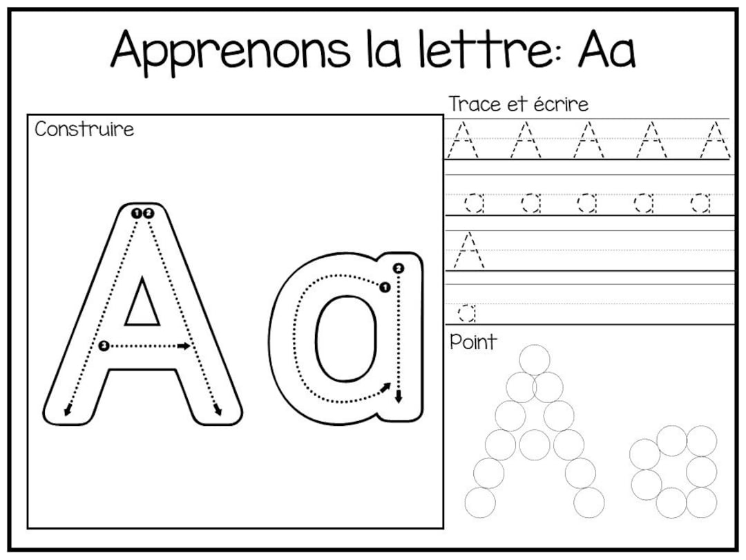 Let&amp;#039;S Learn The Letters In French-Build, Trace And Write, And Dot inside Letter Tracing Worksheets French