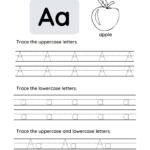 Letter A Tracing Worksheets For Toddlers And Preschool Children With Lowercase Letter A Tracing Worksheets