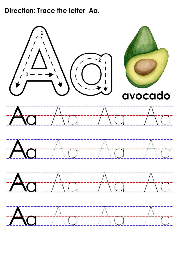 Tracing Letter Aa Worksheets