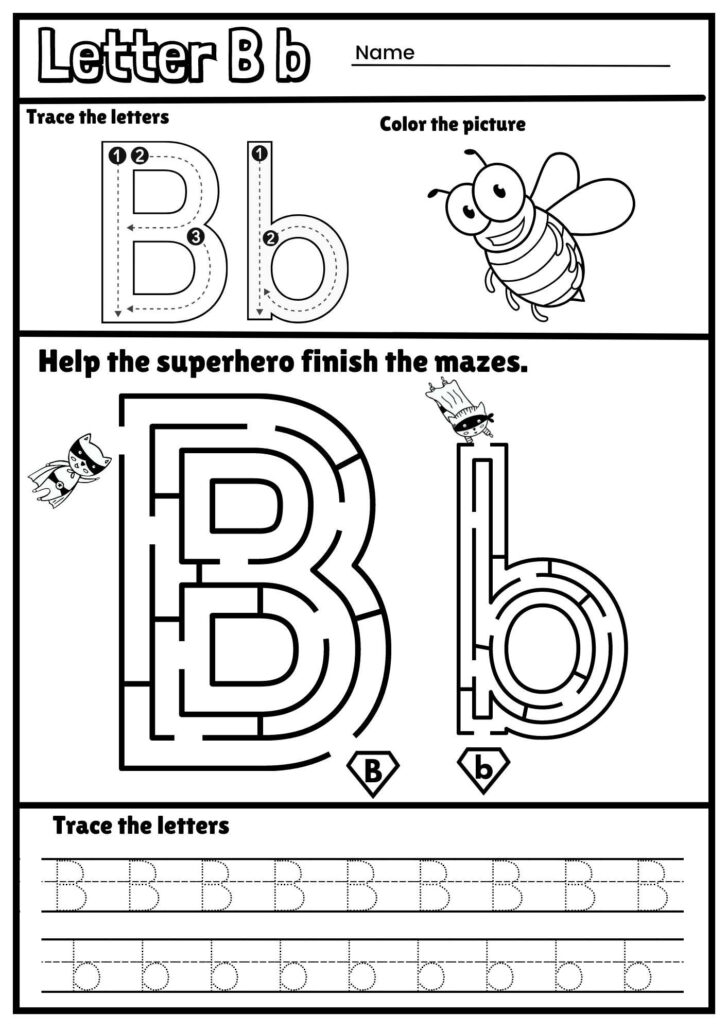 Free Letter B Tracing Worksheets