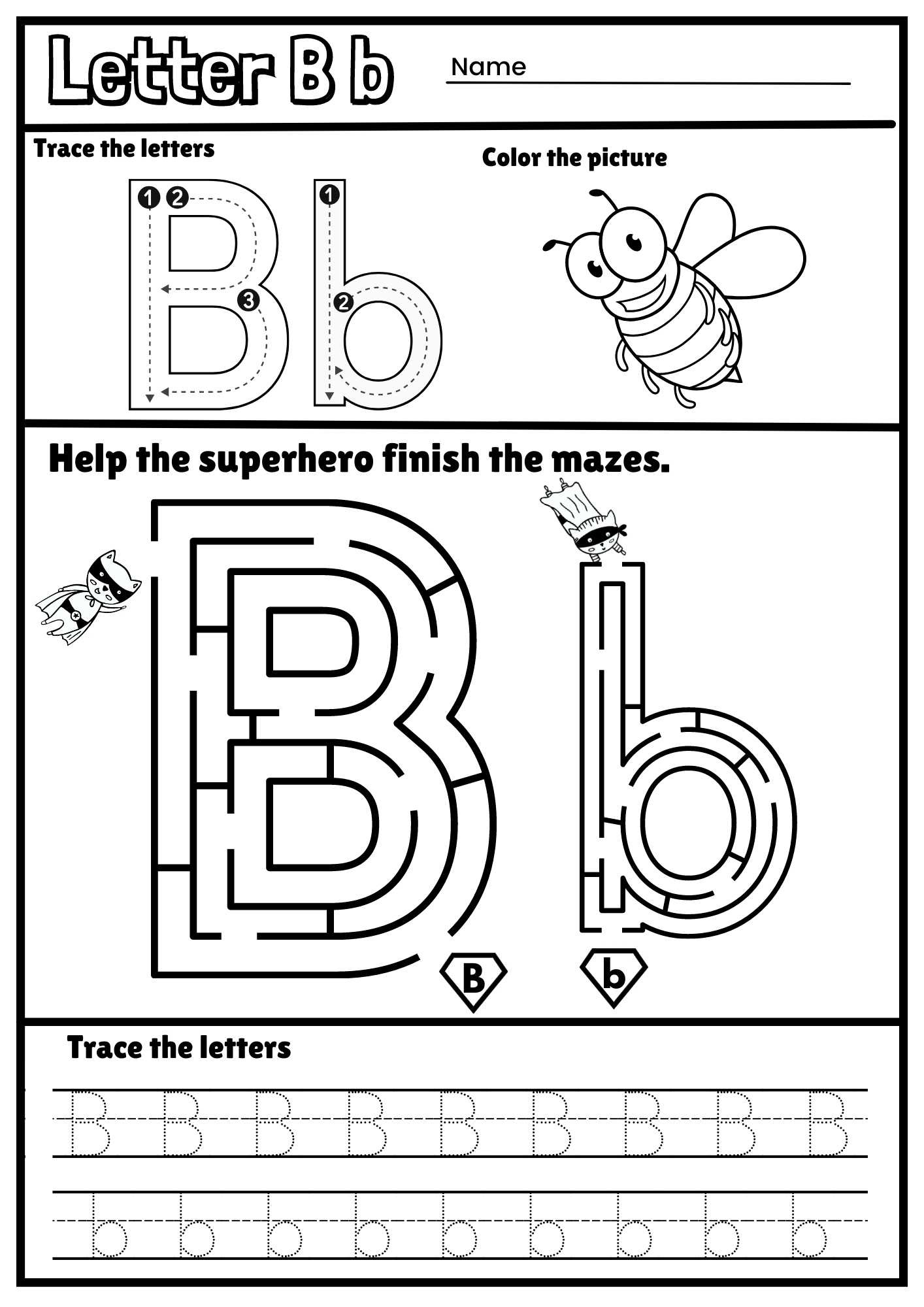Letter B Alphabet Tracing And Coloring Free Printable Pdf throughout Free Letter B Tracing Worksheets