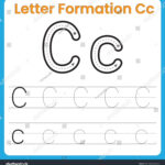 Letter C Tracing Worksheet Kids Uppercase Stock Vector (Royalty With Regard To Tracing Sheet Cc
