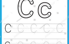Letter C Tracing Worksheet Kids Uppercase Stock Vector (Royalty with regard to Tracing Sheet Cc