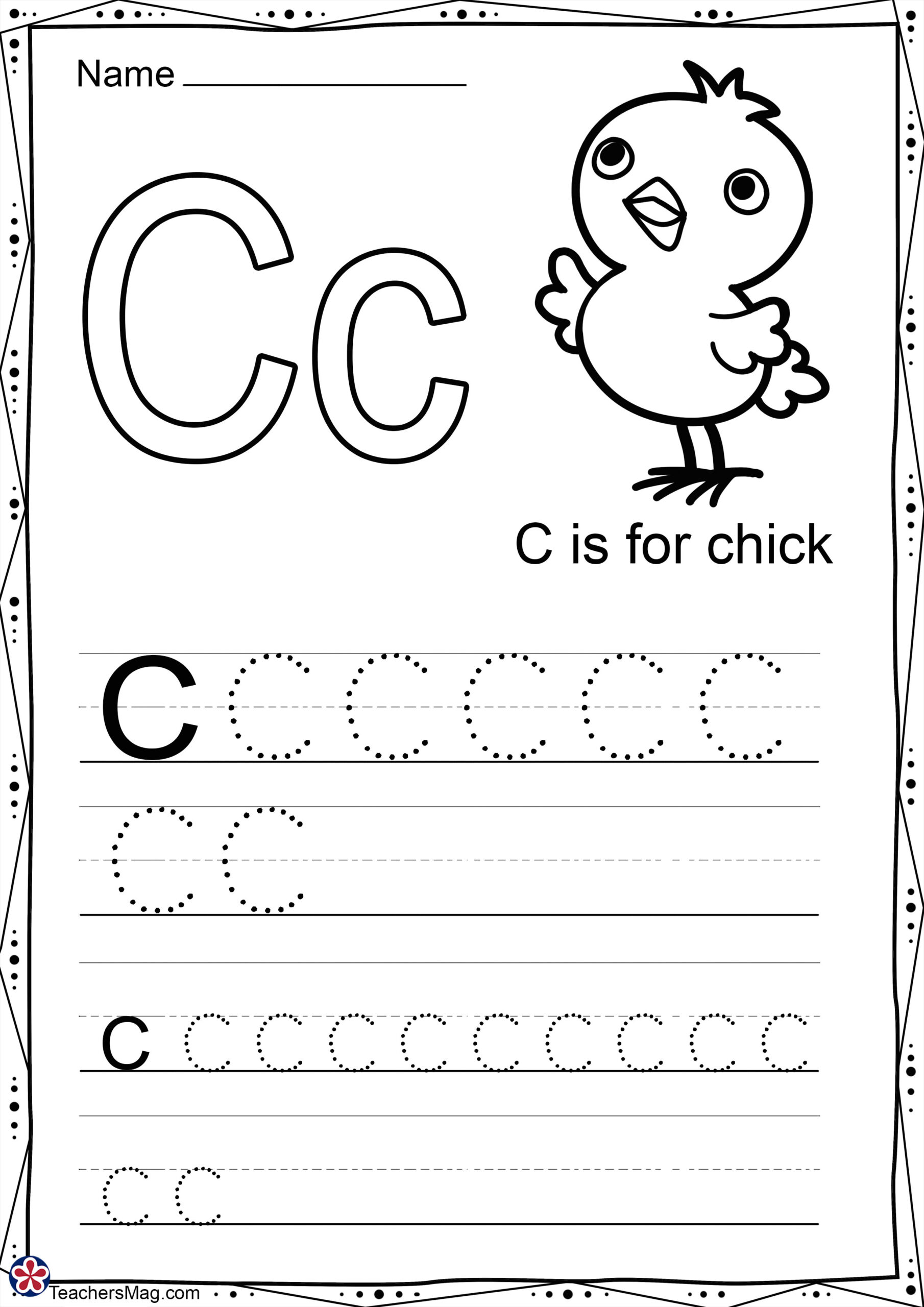 Letter С Free Worksheets For Preschool. Teachersmag throughout Tracing Letter C Worksheets For Preschool