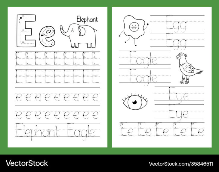 Tracing Letter E Worksheet