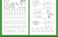 Letter E Tracing Worksheet - Kids Learning Vector Image regarding Letter Tracing Worksheets E
