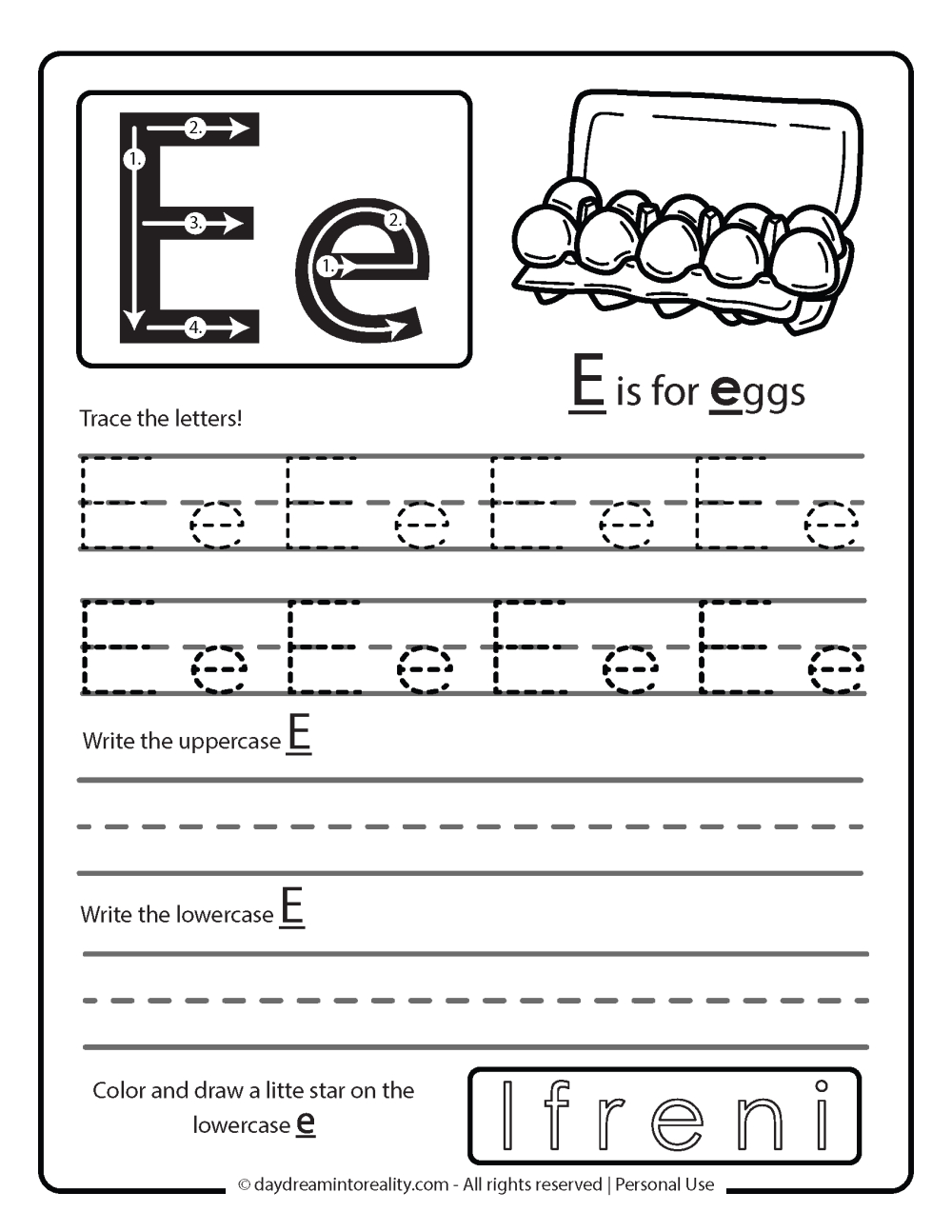 Letter E Worksheets - 55+ Free Pdf Printables ~ Daydream Into Reality with regard to Tracing Letter E Worksheets For Preschool