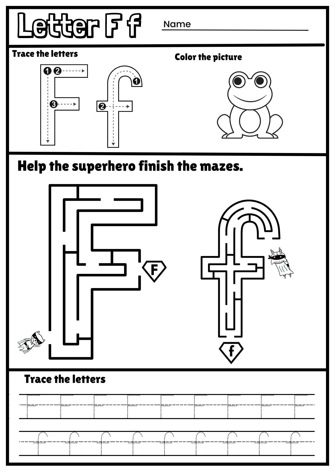 Letter F Alphabet Tracing And Coloring Free Printable Pdf with regard to Ff Tracing Picture