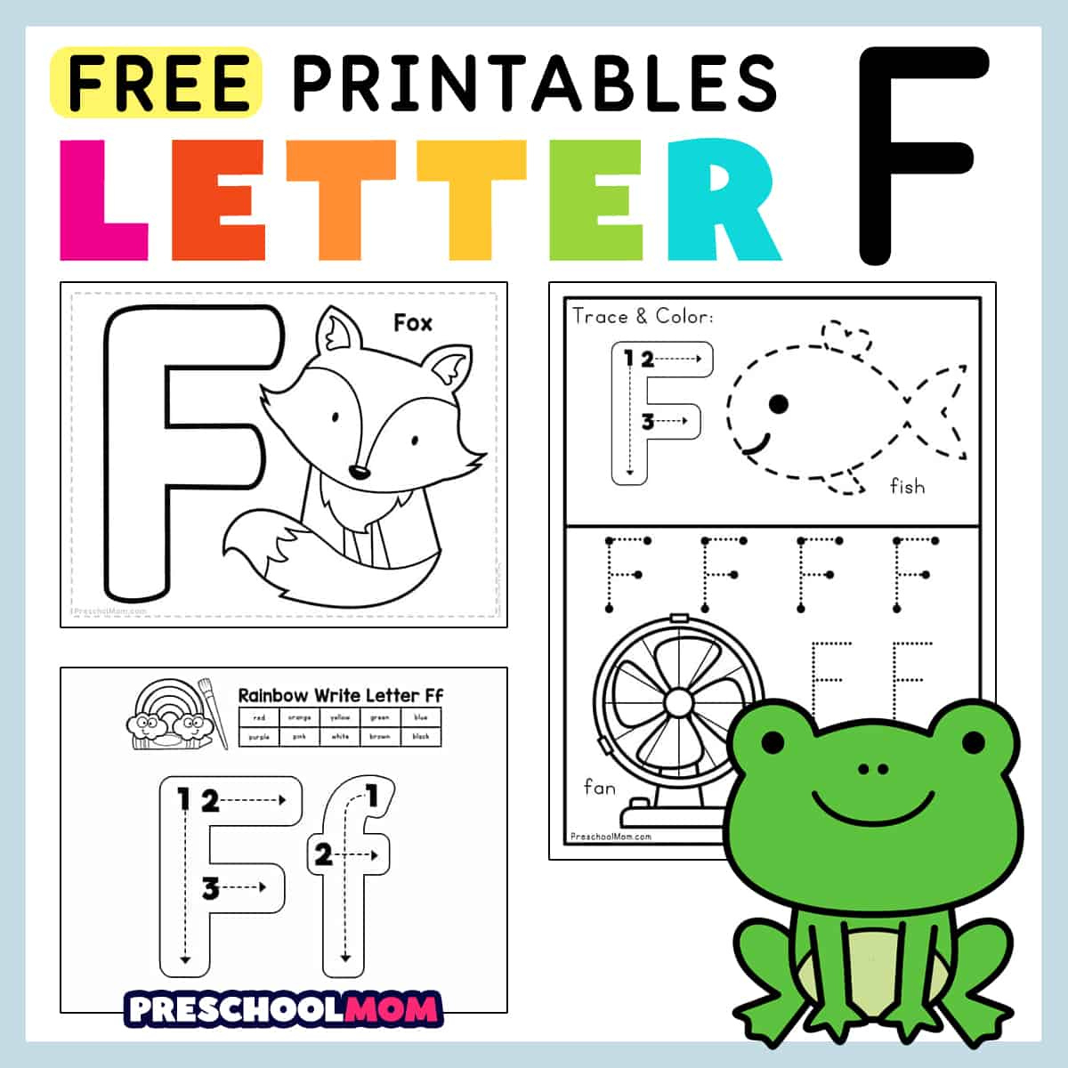 Letter F Preschool Printables - Preschool Mom intended for Free Printable Letter F Tracing Worksheets