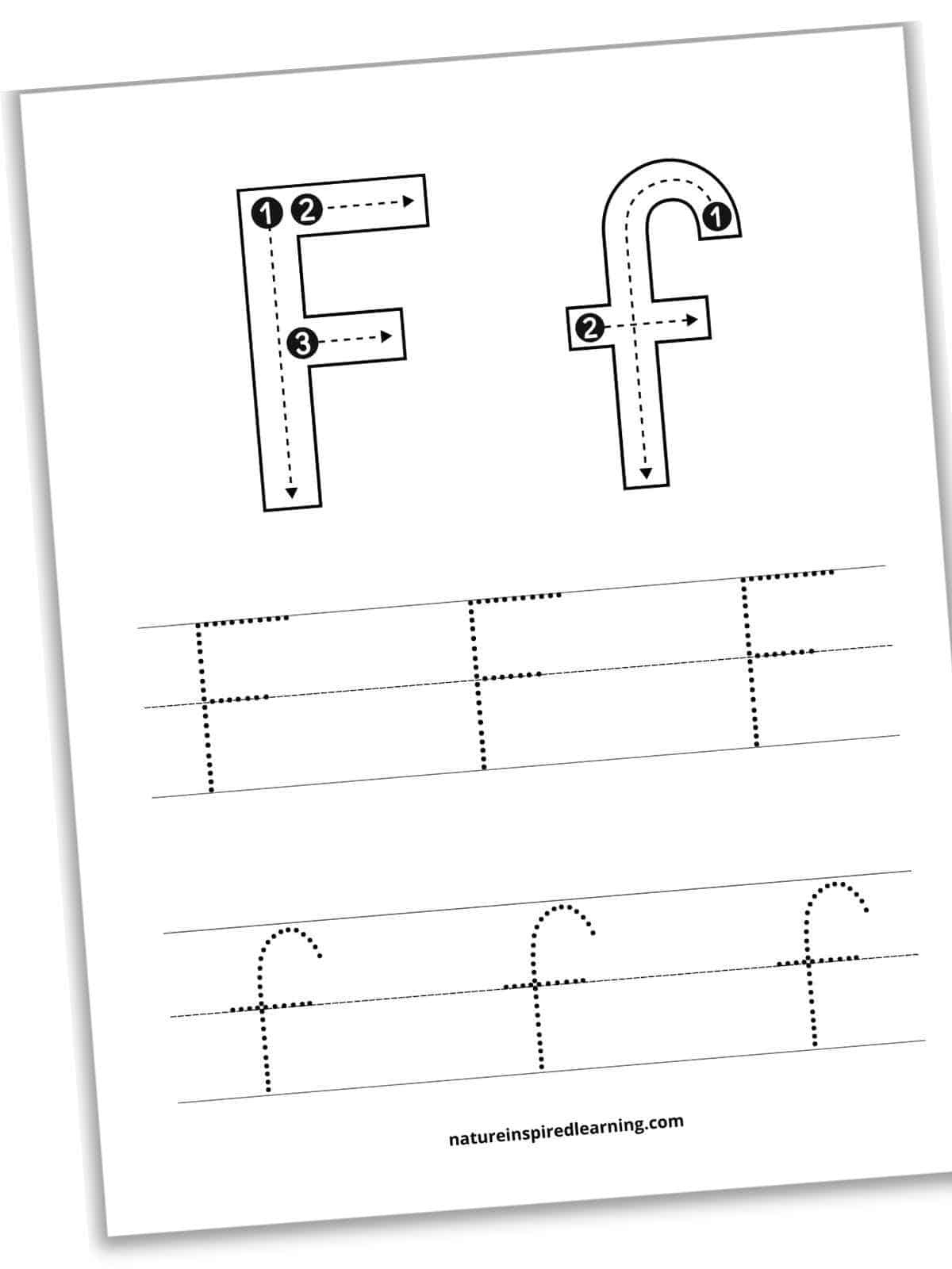 Letter F Tracing Worksheets (Free) - Nature Inspired Learning with Letter F Tracing Worksheet