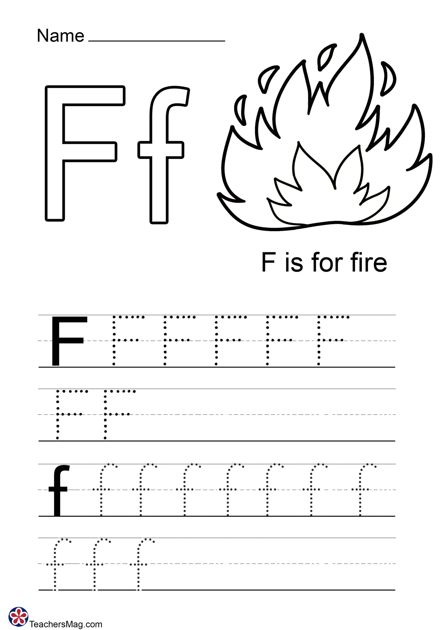Letter F Worksheets For Preschoolers. Teachersmag with regard to Tracing Letter F Worksheets For Kindergarten