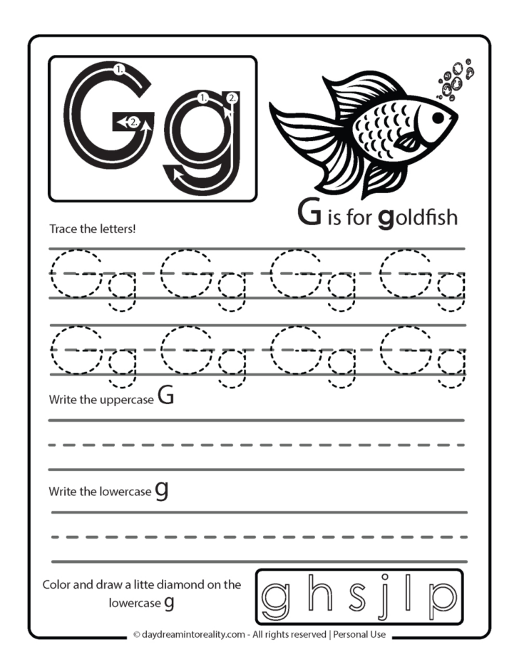 Tracing Letter G Worksheets Tracing Letter G Worksheets