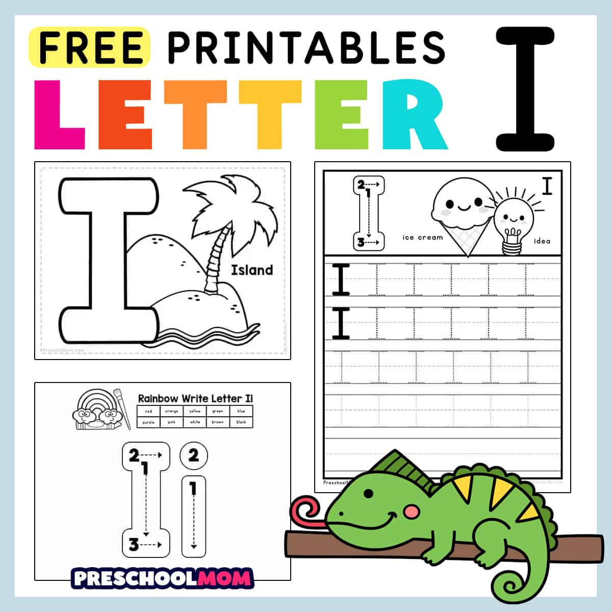 Letter I Preschool Printables - Preschool Mom inside Tracing The Letter I Worksheets For Preschool