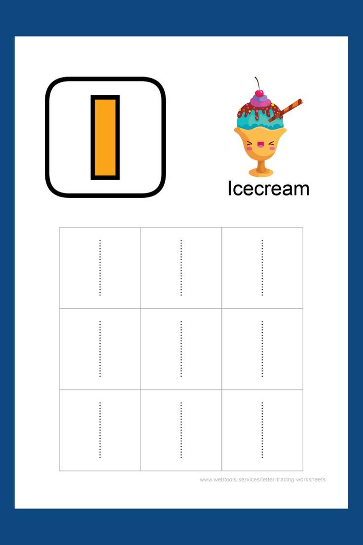 Letter I Tracing Worksheet with Capital Letter I Tracing Worksheets