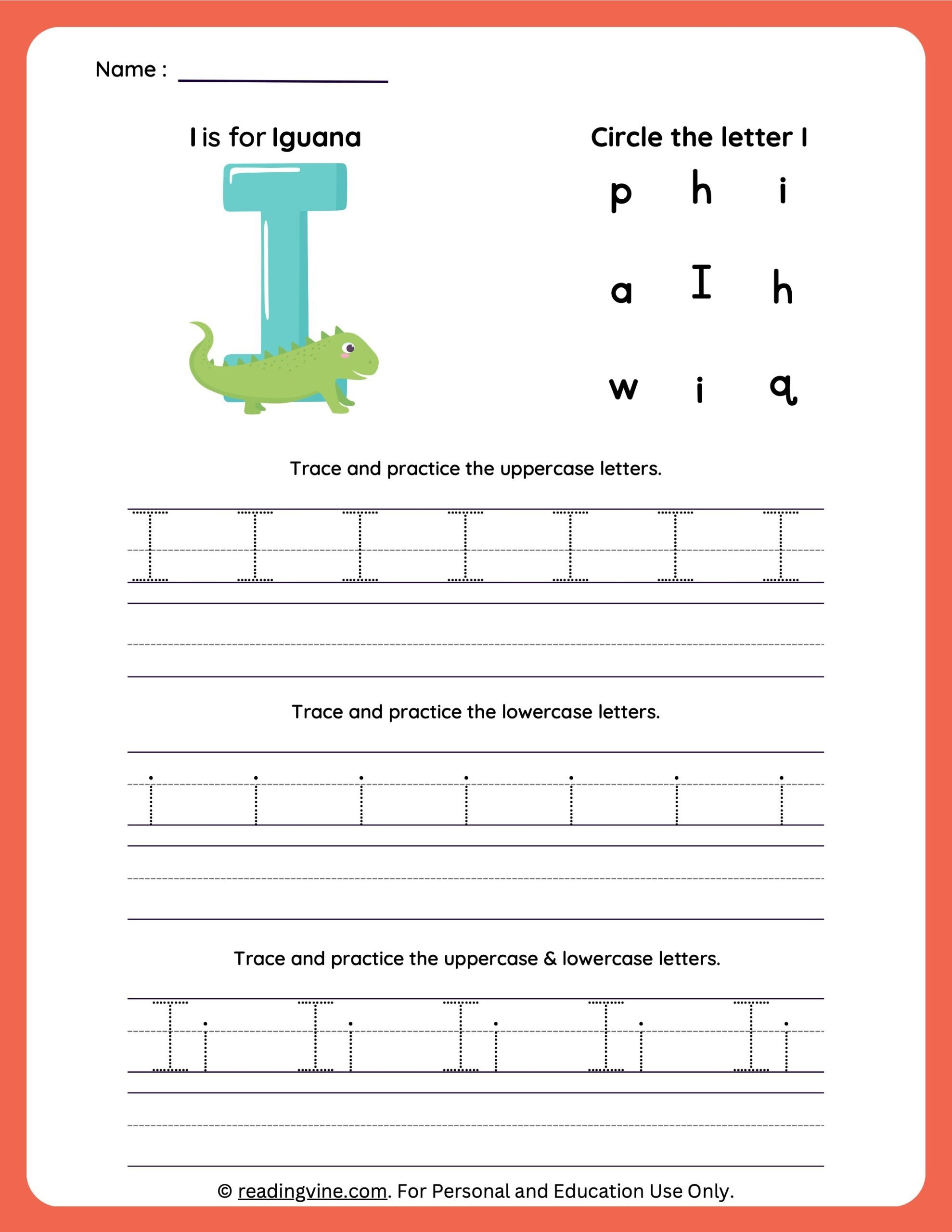 Letter I Tracing | Worksheets For Preschool with regard to Tracing Letter I Worksheets
