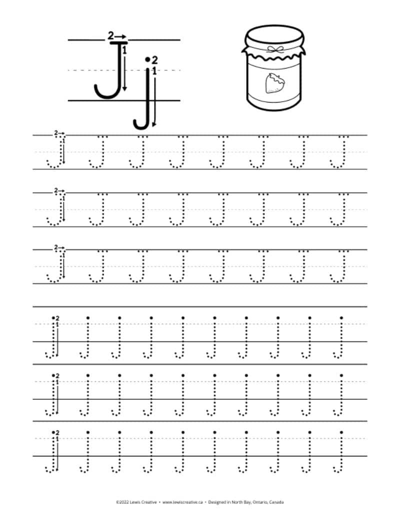 Letter J Practice Worksheets - Lewis Creative with Tracing Letter J Worksheet