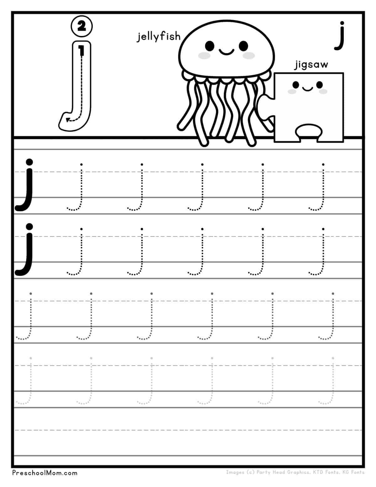 Letter J Preschool Printables - Preschool Mom with regard to Tracing Letter J Worksheets For Preschool
